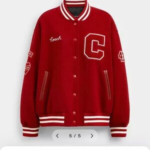 Coach Crimson Letterman Jacket
